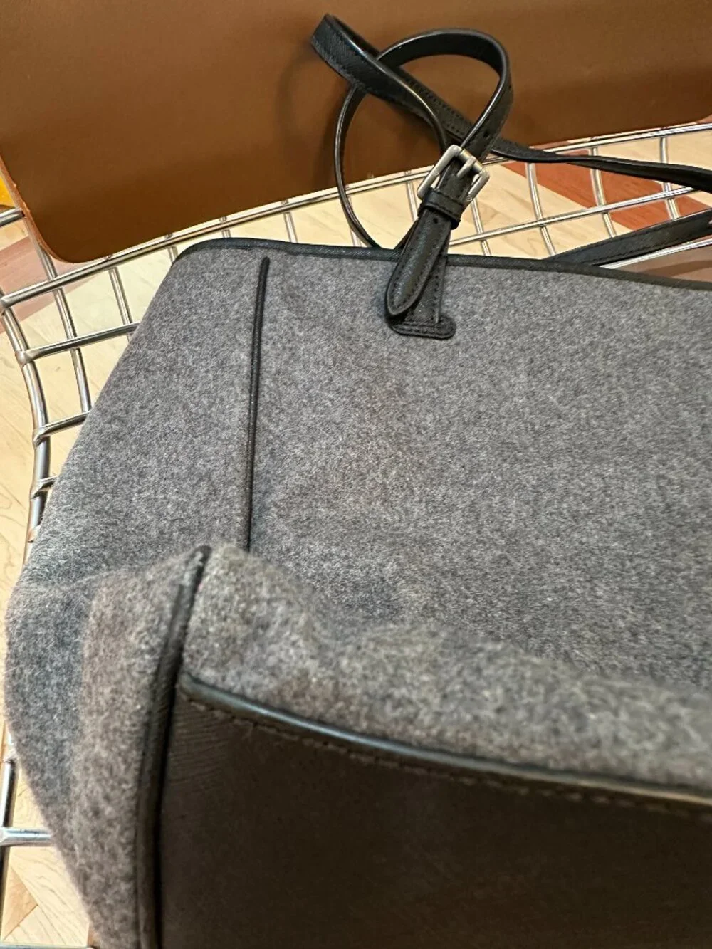 Tory Burch Gray Wood Tote